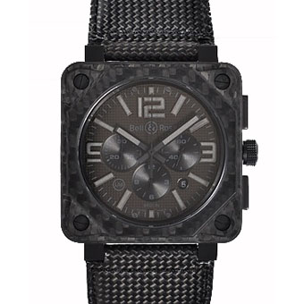 BELL＆ROSS ベル&ロス スーパーコピー BR01-94CARBON FIBER PHANTOM クロノグラフ カーボン ブラック 【世界500本限定】